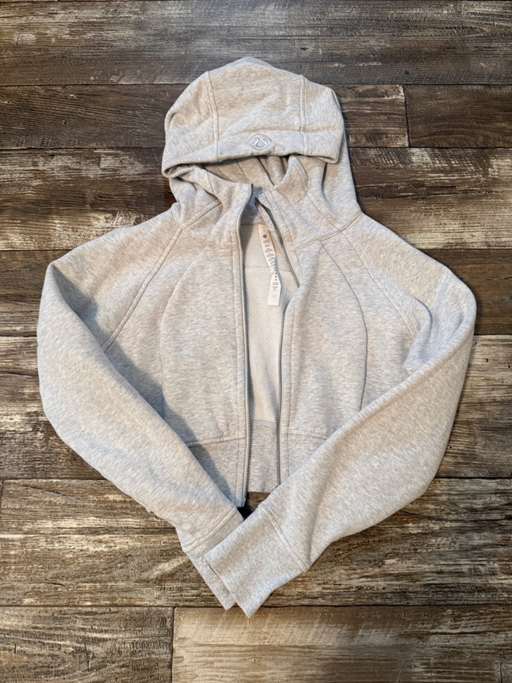 lululemon athletica Heather Gray Full-Zip Cropped Hoodie